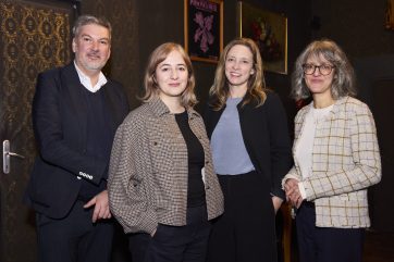 (v.l.n.r.) Georg Russegger, Eugenia Stamboliev, Elisabeth Unterfrauner, Lena Yadlapalli