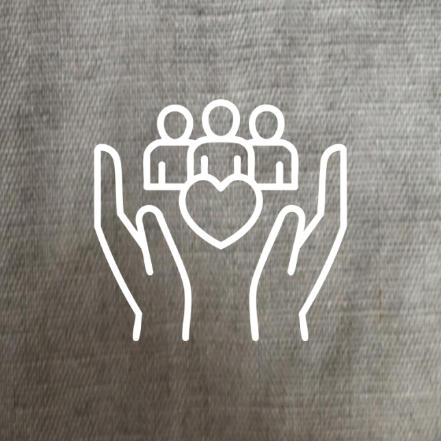 SySI Net Care Social Care Hands with textile background
